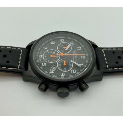 LANDERON CHRONOGRAPHE RACING BLACK PVD CADRAN CARBONE MOUVEMENT SWISS RONDA