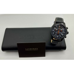 LANDERON CHRONOGRAPHE RACING BLACK PVD CADRAN CARBONE MOUVEMENT SWISS RONDA