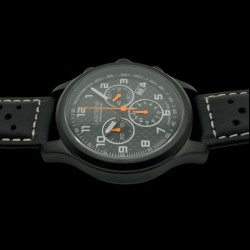 LANDERON CHRONOGRAPHE RACING BLACK PVD CADRAN CARBONE MOUVEMENT SWISS RONDA