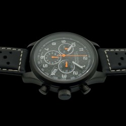 LANDERON CHRONOGRAPHE RACING BLACK PVD CADRAN CARBONE MOUVEMENT SWISS RONDA