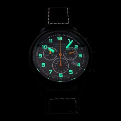 LANDERON CHRONOGRAPHE RACING BLACK PVD CADRAN CARBONE MOUVEMENT SWISS RONDA