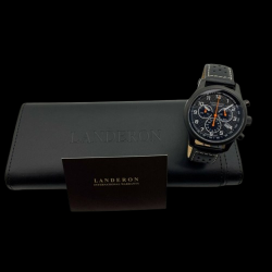 LANDERON CHRONOGRAPHE RACING BLACK PVD CADRAN CARBONE MOUVEMENT SWISS RONDA
