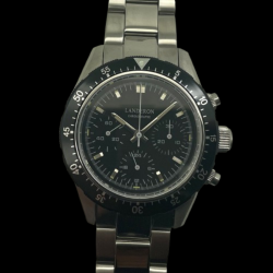 LANDERON CHRONOGRAPHE TRI-COMPAX A REMONTAGE MANUEL SAPHIR ETANCHE 10 ATM