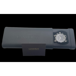 LANDERON CHRONOGRAPHE TRI-COMPAX A REMONTAGE MANUEL SAPHIR ETANCHE 10 ATM