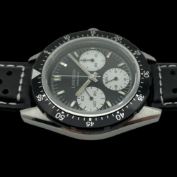 LANDERON CHRONOGRAPHE PANDA TRI-COMPAX A REMONTAGE MANUEL SAPHIR ETANCHE 10 ATM