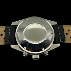 LANDERON CHRONOGRAPHE PANDA TRI-COMPAX A REMONTAGE MANUEL SAPHIR ETANCHE 10 ATM