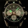 LANDERON CHRONOGRAPHE PANDA TRI-COMPAX A REMONTAGE MANUEL SAPHIR ETANCHE 10 ATM