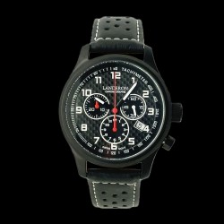 LANDERON CHRONOGRAPHE RACING BLACK PVD CADRAN CARBONE ROUGE