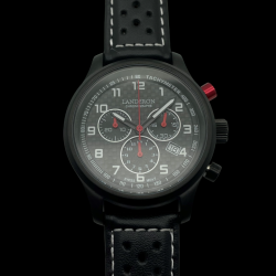 LANDERON CHRONOGRAPHE RACING BLACK PVD CADRAN CARBONE ROUGE