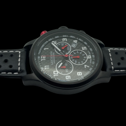 LANDERON CHRONOGRAPHE RACING BLACK PVD CADRAN CARBONE ROUGE