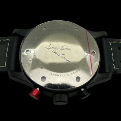 LANDERON CHRONOGRAPHE RACING BLACK PVD CADRAN CARBONE ROUGE