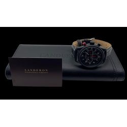 LANDERON CHRONOGRAPHE RACING BLACK PVD CADRAN CARBONE ROUGE
