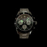 LANDERON CHRONOGRAPHE PANDA TRI-COMPAX A REMONTAGE MANUEL SAPHIR ETANCHE 10 ATM