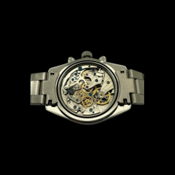 LANDERON CHRONOGRAPHE PANDA TRI-COMPAX A REMONTAGE MANUEL SAPHIR ETANCHE 10 ATM