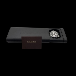 LANDERON CHRONOGRAPHE PANDA TRI-COMPAX A REMONTAGE MANUEL SAPHIR ETANCHE 10 ATM